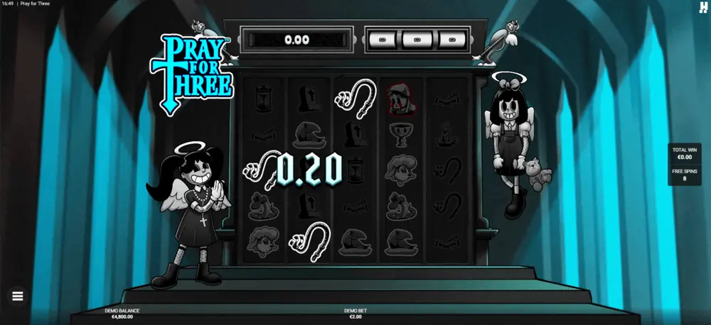 Pray for Three online Wicked Ways Bonus aktiv mit erhöhter Gebetshand-Häufigkeit